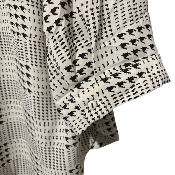 41 Hawthorn Black and Cream Patterned Popover Blouse Office Workwear Size 2X - Picture 11 of 16